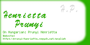 henrietta prunyi business card